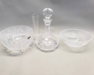 Lot 454 Group of crystal bowls and decanter