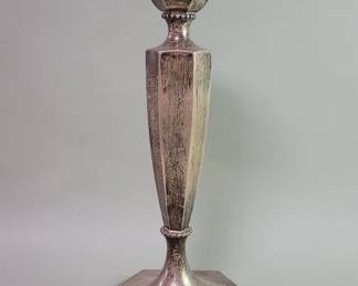 080 Lot 209 Antique hallmarked sterling silver weighted candlestick