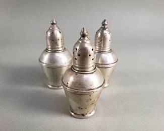 Lot 20 Sterling silver weighted salt and pepper shakers