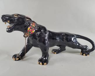 Lot 425 Mid century Modern ceramic panther figure