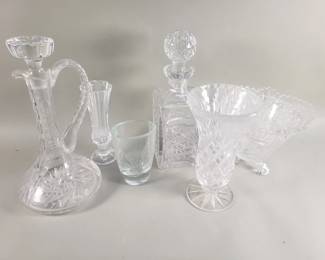 Lot 341 Group of crystal, vase, decanter, bowl, etc