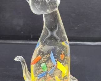 Lot 533 Hand blown glass cat figure
