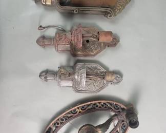 Lot 598 Group of Art Deco, aluminum sconces and light