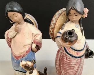159 Lot 506 Pair of vintage retired Lladr Gres Spanish Traditions figures