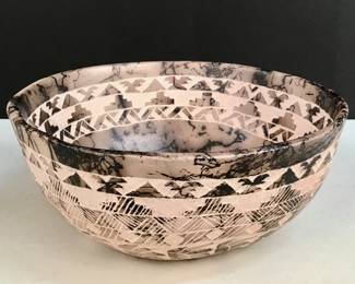 073 Lot 518 Vintage Navajo horsehair pottery bowl by Jack Surprise