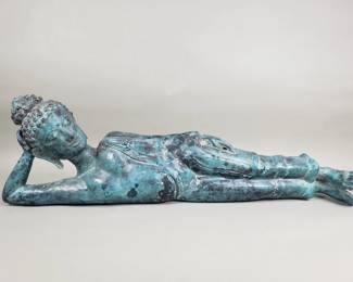 Lot 244 Vintage brass reclining Buddha