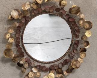 050 Lot 91 Curtis Jere Midcentury brass wall decoration mirror