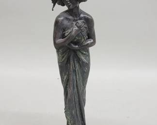 Lot 545 Signed Art Nouveau style bronze sculpture