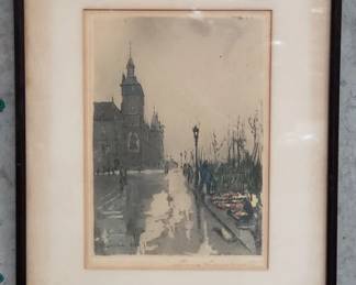 Lot 277 Pencil signed hand colored etching