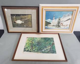 Lot 121 Signed oil on canvas and watercolor bundle