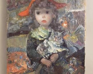 113 Lot 136 Signed Jean Calogero oil on canvas portrait