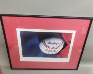 Lot 198 Framed Rawlings National League baseball poster