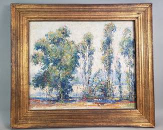 Lot 98 Impressioniststyle oil on panel landscape