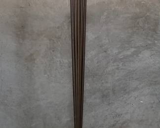 Lot 225 Vintage brass and wood torchiere floor lamp