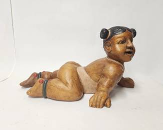 Lot 387h Vintage Chinese hand carved opium pillow
