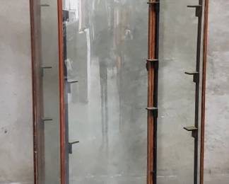 178 Lot 104 Vintage oak display cabinet with curved glass