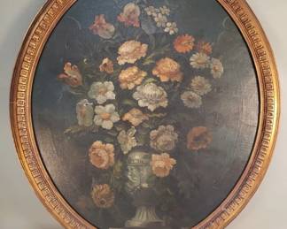 Lot 326 Baroque style floral still life oil on canvas