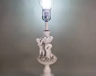 180 Lot 172 Vintage porcelain Italianatestyle figural table lamp