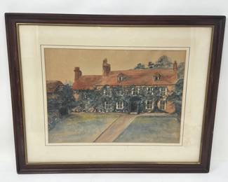 123 Lot 239 1918 signed J.A. Chambers watercolor painting