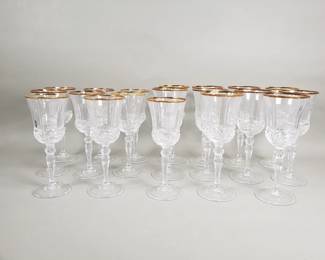 Lot 491 Royal Crystal Rock Aurea Gold wine glasses