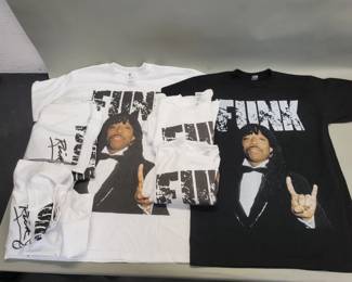 Lot 465 Box of Rick James tshirts