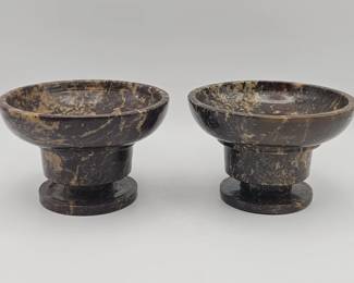 Lot 391h Pair of vintage brown and gold veined stone