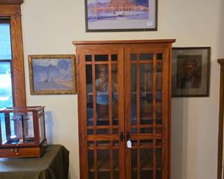 (Left) Original oil painting of Native Americans on horseback c. 1920's; (Above) Pueblo; (right) Old Navajo original pastel.