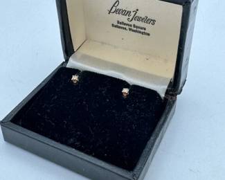 14K Gold Diamond Stud Earrings