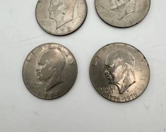 Four Liberty Silver Dollars Featuring Eisenhower Bicentennial