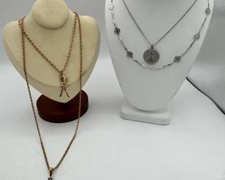 Avon Necklace With Sterling Chain Costume Jewelry