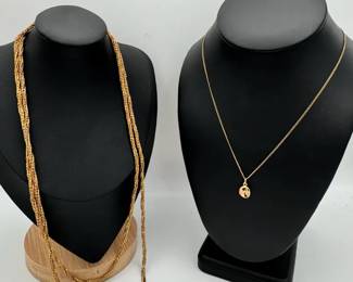 12K Black Hills Gold Pendant With Gold Filled Necklace Costume Chain