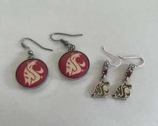 Washington State University Earrings Inc 925 Sterling Silver WSU Logo