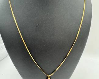 14K Italian Gold Chain With Heart Shaped Pendant