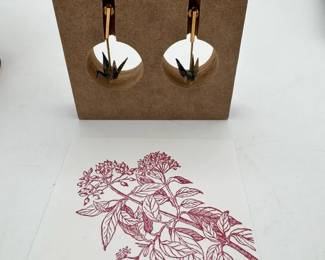 925 Silver Crane Earrings