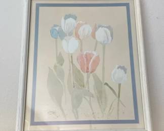 M Storm Framed Watercolor Tulips
