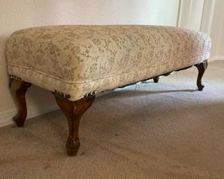 Vintage Fabric Bench For Reupholster