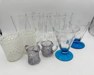 Blown Glass Drinks are With Blue Crystal Stemware More