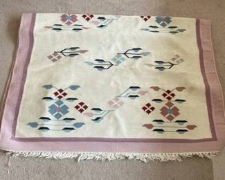 Woven Floral Area Rug