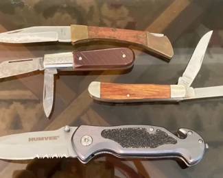 Humvee Folding Knife with Wood Handle Pocket Knives