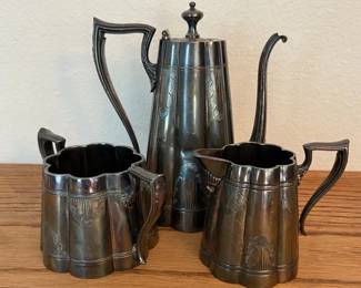 Knickerbocker Silver Co Coffee Pot Sugar Bowl Creamer