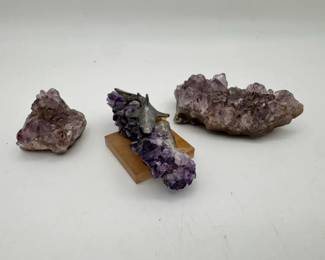 Amethyst Geodes With Pewter Shark