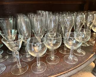 Large Shelf Of Glass DrinkwareBar Ware