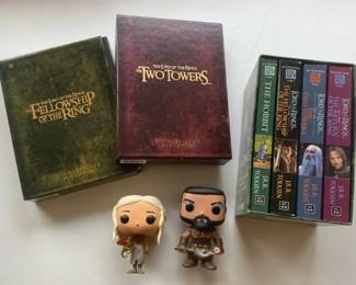Lord Of The Rings Book and DVD Box Sets with Game Of Thrones Funko Pops