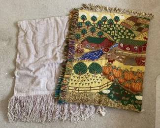 Two Woven and Tasseled Blankets