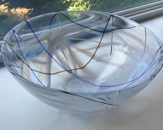 Kosta Boda Large Abstract Glass Bowl