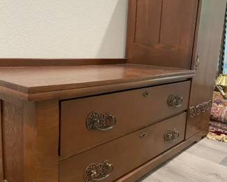 Vintage Victorian Chest With Side Cupboard
