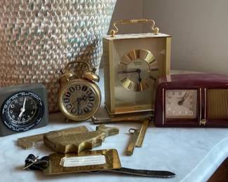 Vintage Brass Remington Clock And Others