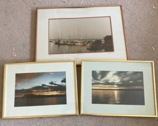Three Framed Ocean Scenes one by R Wilson