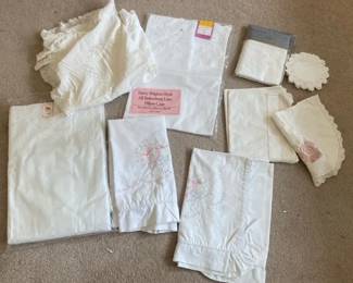 Embroidery and Lace Pillow Cases and Doilies