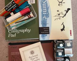 Japanese Brush Painting Set Sketch Paper Ink Calligraphy Pens Tips